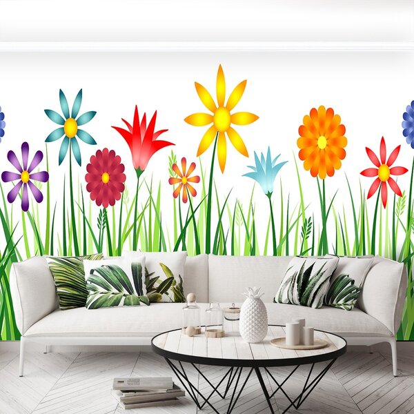 Carta da parati Fiori erba 104x70 cm