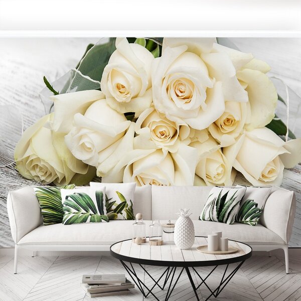 Carta da parati Rose bianche 104x70 cm