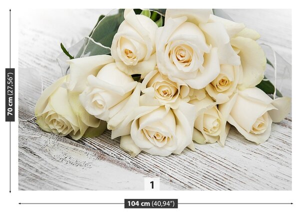 Carta da parati Rose bianche 104x70 cm
