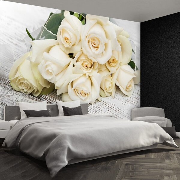 Carta da parati Rose bianche 104x70 cm