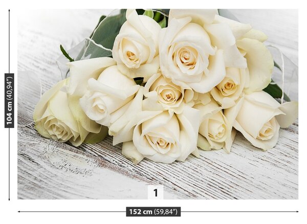 Carta da parati Rose bianche 104x70 cm