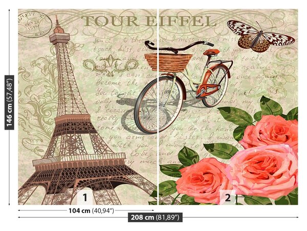 Carta da parati Paris vintage 104x70 cm