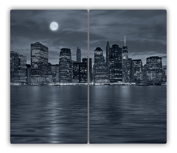 Tagliere in vetro temperato New York di notte 60x52 cm
