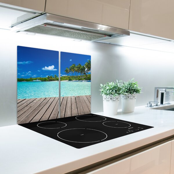 Tagliere in vetro Spiaggia tropicale 60x52 cm