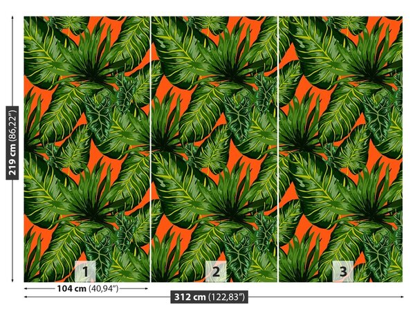 Carta da parati Foglie tropicali 104x70 cm
