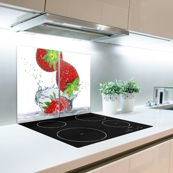 Tagliere in vetro Fragole e acqua 60x52 cm