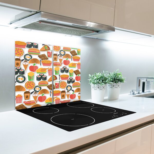 Tagliere in vetro temperato Fast food 60x52 cm