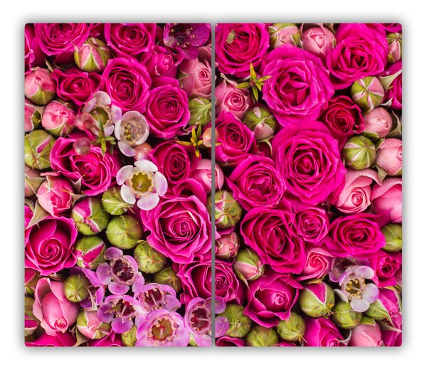 Tagliere in vetro temperato Rose 60x52 cm