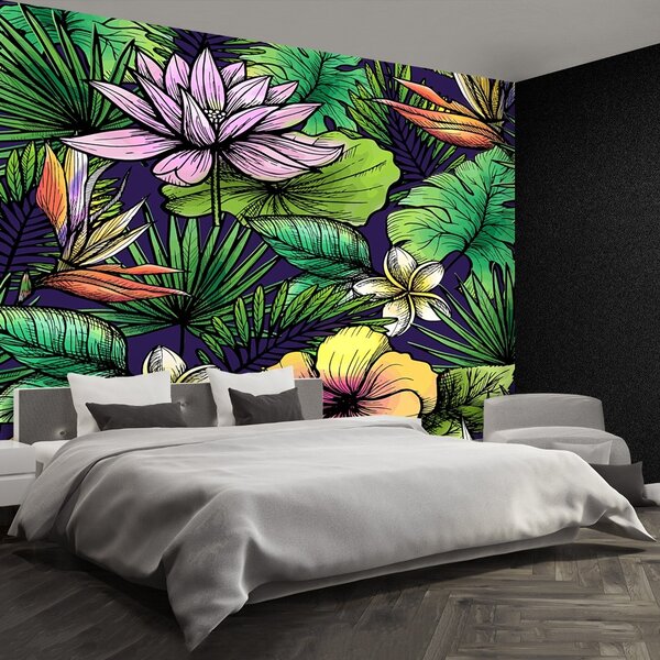 Carta da parati Fiori tropicali 104x70 cm