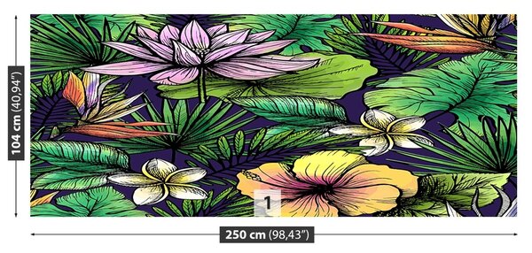 Carta da parati Fiori tropicali 104x70 cm