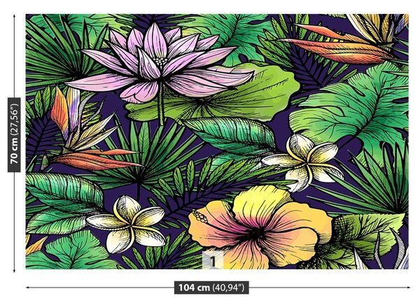 Carta da parati Fiori tropicali 104x70 cm
