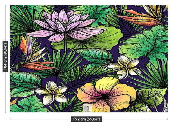 Carta da parati Fiori tropicali 104x70 cm