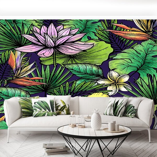 Carta da parati Fiori tropicali 104x70 cm