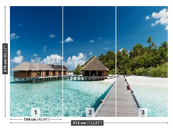 Carta da parati Maldives Beach 104x70 cm