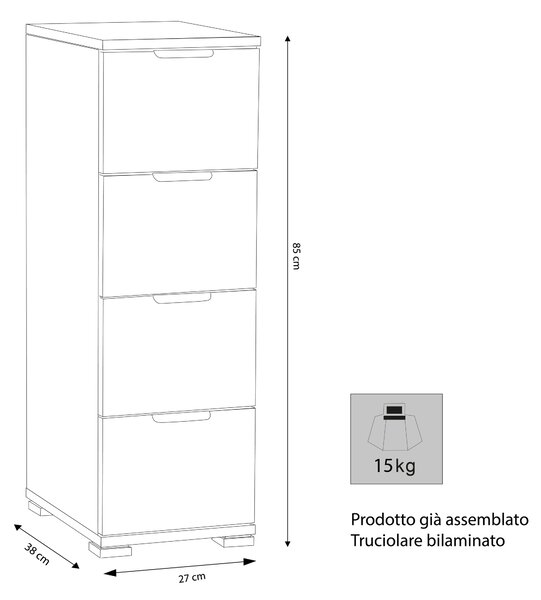 NANO - cassettiera 4 cassetti