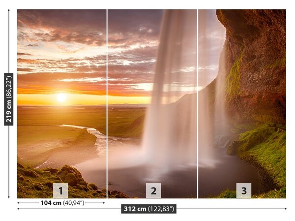 Carta da parati Cascata dell'islanda 104x70 cm