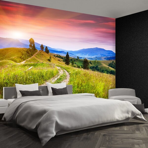 Carta da parati Colline fiorite 104x70 cm
