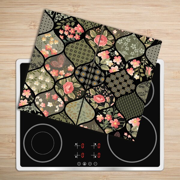Tagliere in vetro Pattern floreale 60x52 cm