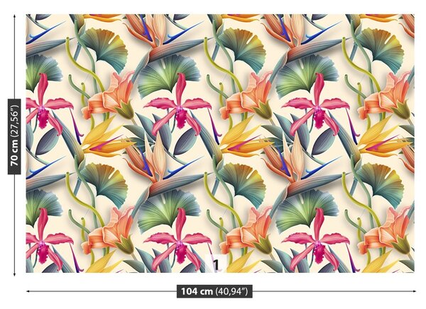 Carta da parati Fiori tropicali 104x70 cm