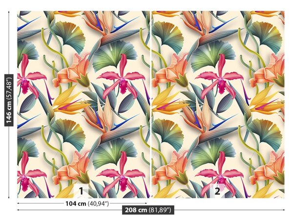Carta da parati Fiori tropicali 104x70 cm