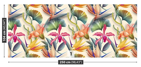 Carta da parati Fiori tropicali 104x70 cm