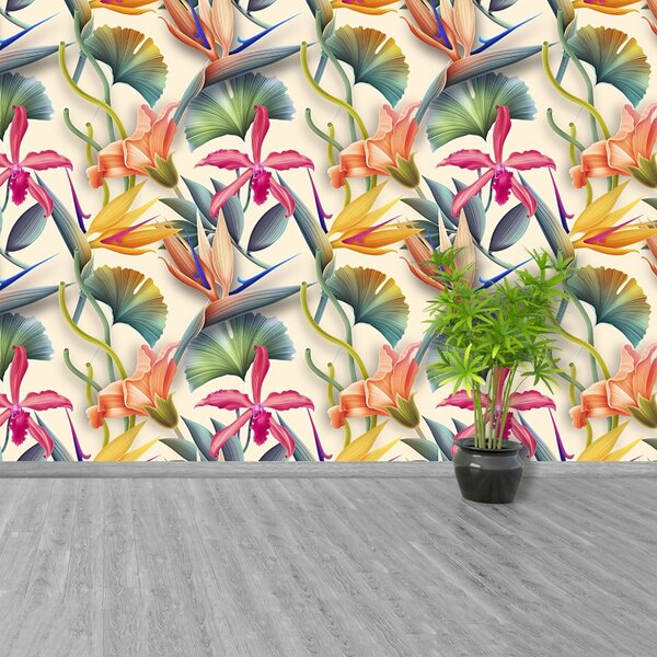 Carta da parati Fiori tropicali 104x70 cm
