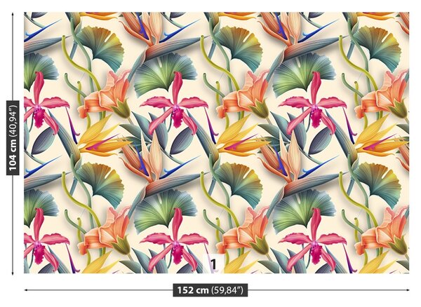 Carta da parati Fiori tropicali 104x70 cm
