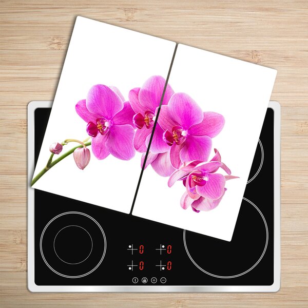 Tagliere in vetro Orchidea rosa 60x52 cm