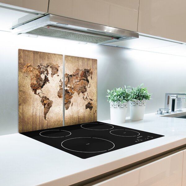 Tagliere in vetro World Map Wood 60x52 cm