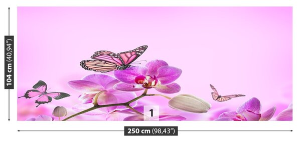 Carta da parati Farfalla orchidea 104x70 cm
