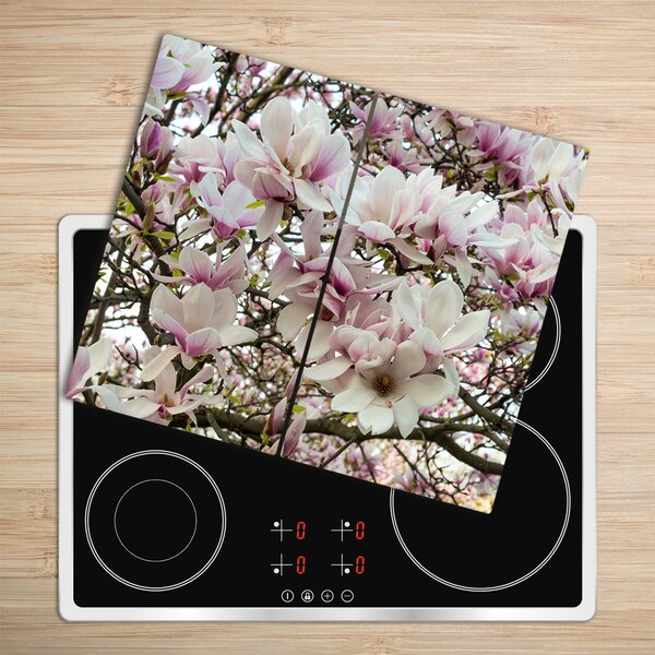 Tagliere in vetro temperato Fiori magnolia 60x52 cm