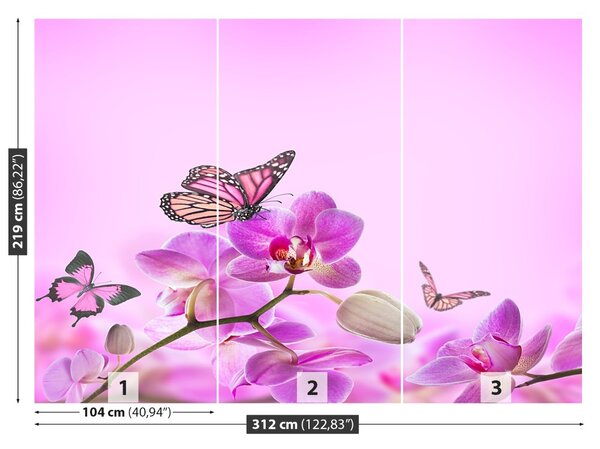 Carta da parati Farfalla orchidea 104x70 cm