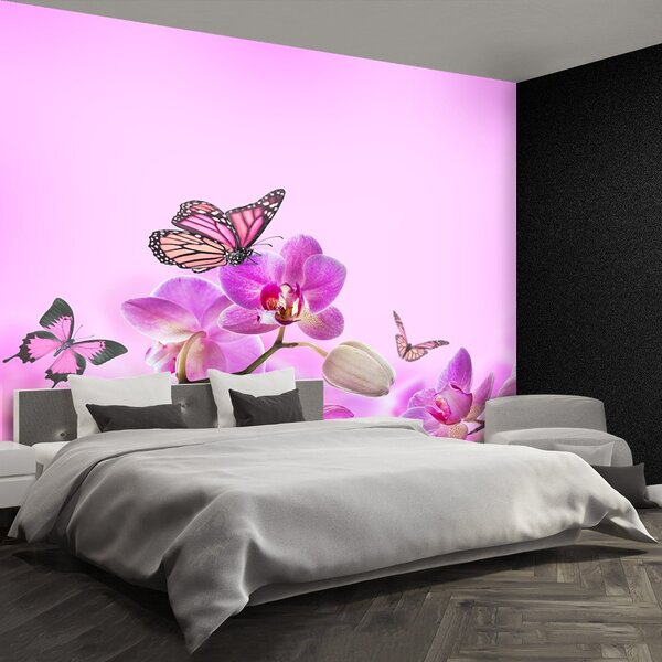 Carta da parati Farfalla orchidea 104x70 cm