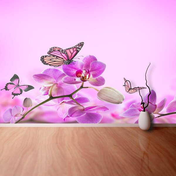 Carta da parati Farfalla orchidea 104x70 cm