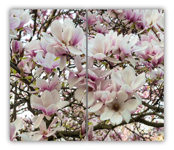 Tagliere in vetro temperato Fiori magnolia 60x52 cm
