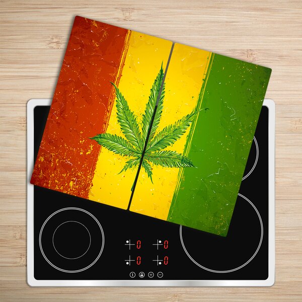 Tagliere in vetro Flag rasta 60x52 cm