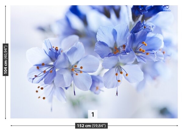 Carta da parati Fiori blu 104x70 cm