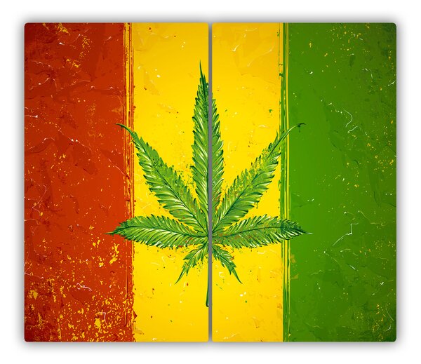 Tagliere in vetro Flag rasta 60x52 cm