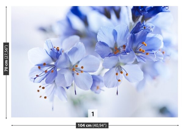 Carta da parati Fiori blu 104x70 cm