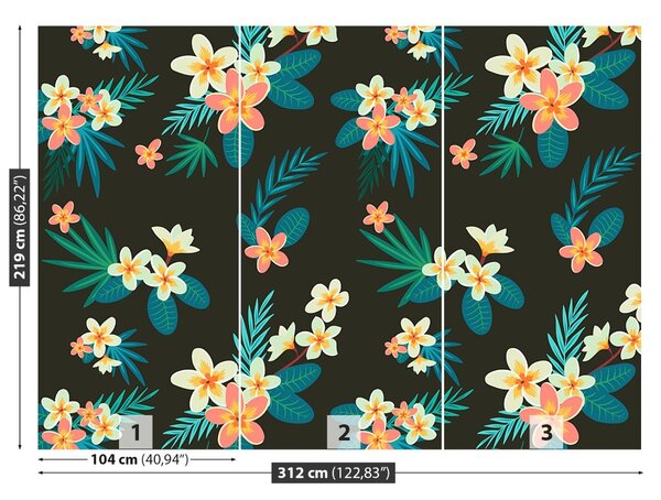 Carta da parati Fiori tropicali 104x70 cm