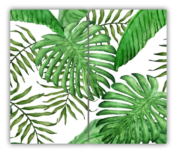 Tagliere in vetro temperato Foglie tropicali 60x52 cm