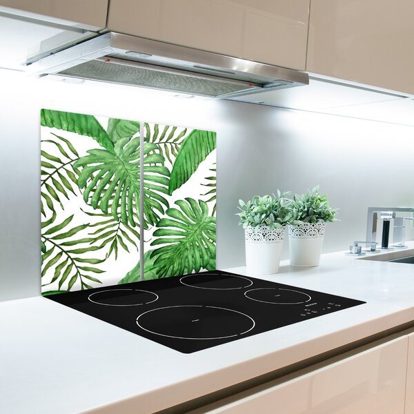 Tagliere in vetro temperato Foglie tropicali 60x52 cm