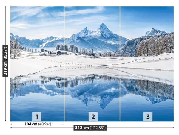 Carta da parati Alpi invernali 104x70 cm