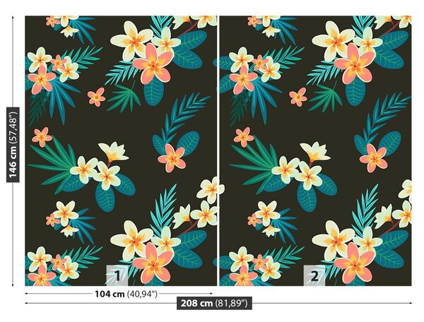 Carta da parati Fiori tropicali 104x70 cm