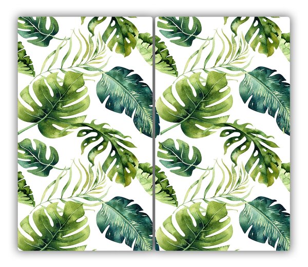 Tagliere in vetro Foglie tropicali 60x52 cm