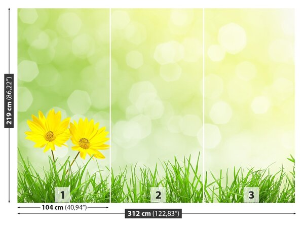 Carta da parati Fiori erba 104x70 cm