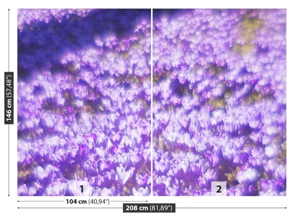 Carta da parati Fiori viola 104x70 cm