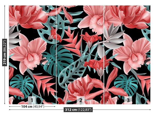 Carta da parati Fiori tropicali 104x70 cm