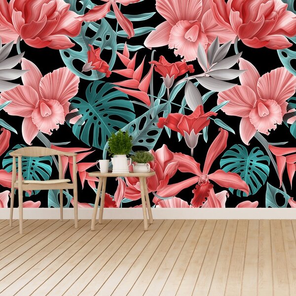 Carta da parati Fiori tropicali 104x70 cm