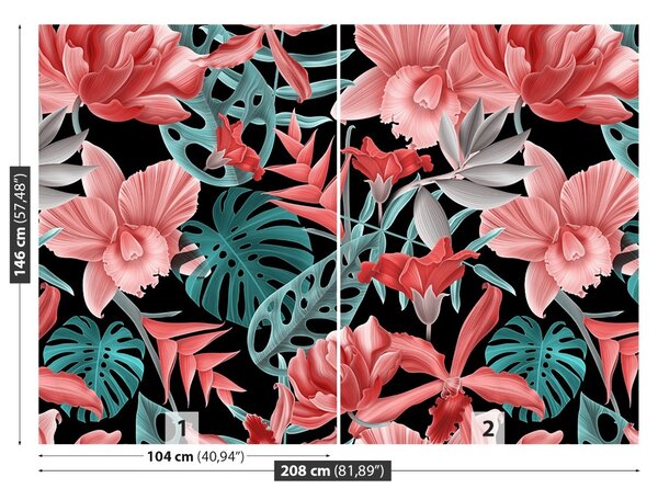 Carta da parati Fiori tropicali 104x70 cm
